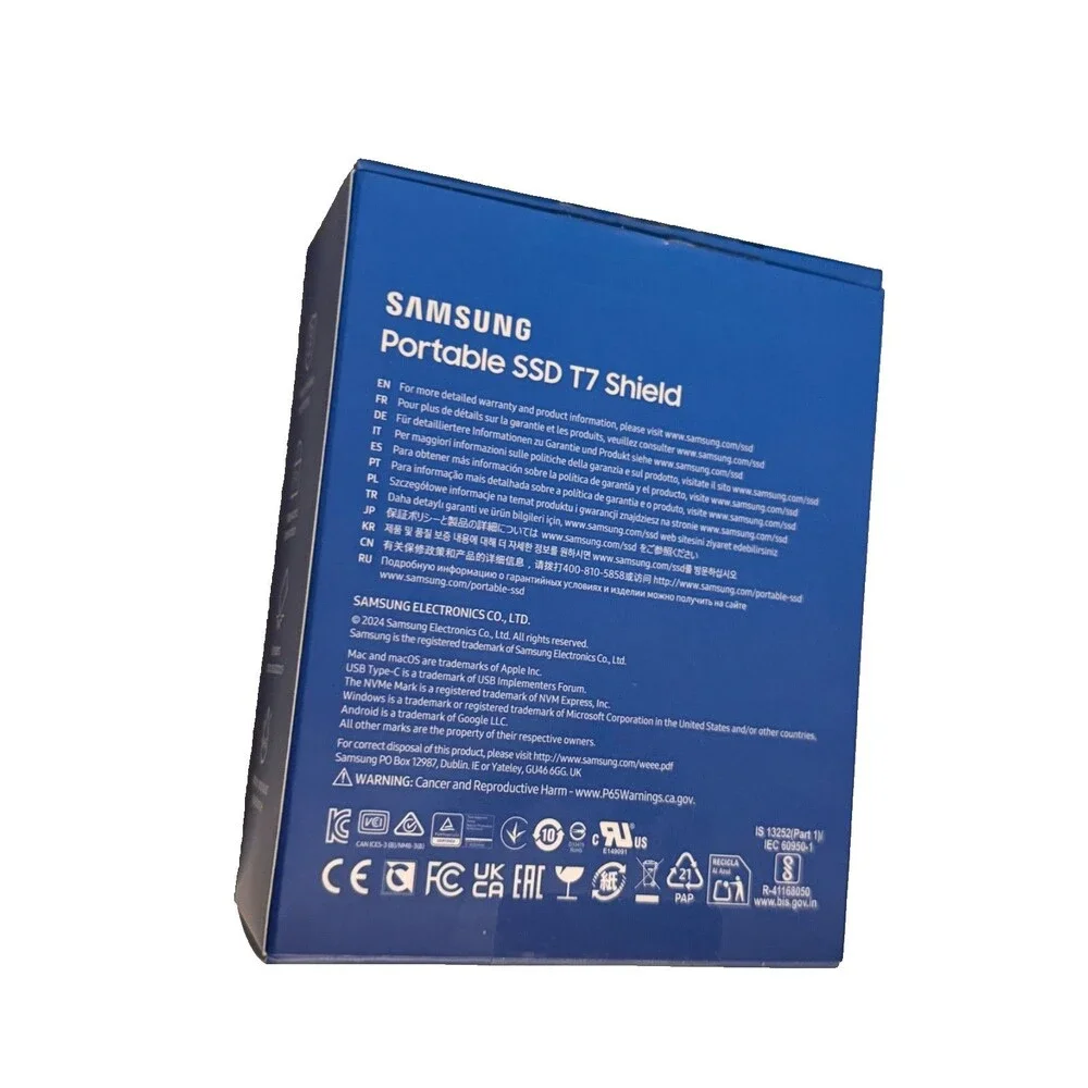 Samsung T7 Shield 2TB External USB 3.2 Gen2 Rugged SSD IP65 WaterResistant Black